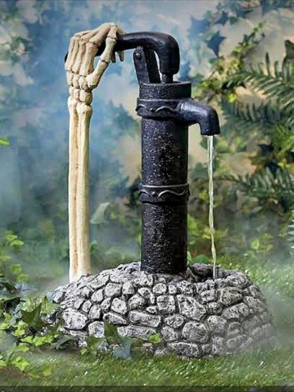 Grandin Road Gothic Skeleton Hand Water Fountain Decor